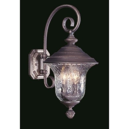 3-Light Siena Bronze Carcassonne Exterior Wall Mount